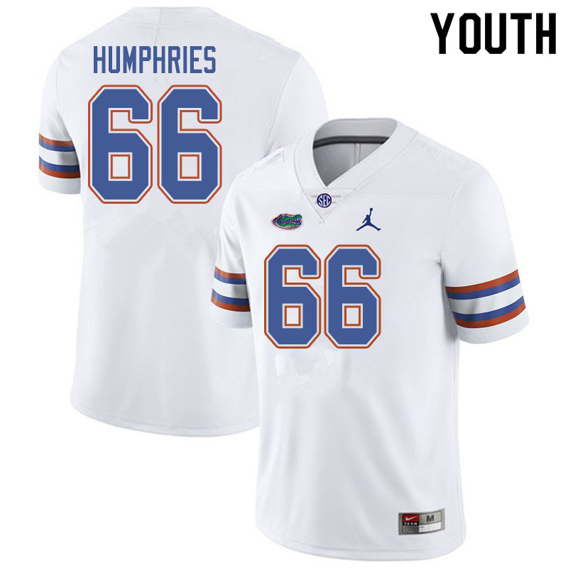 Jordan Brand Youth #66 Jaelin Humphries Florida Gators College Football Jerseys Sale-White - Click Image to Close
